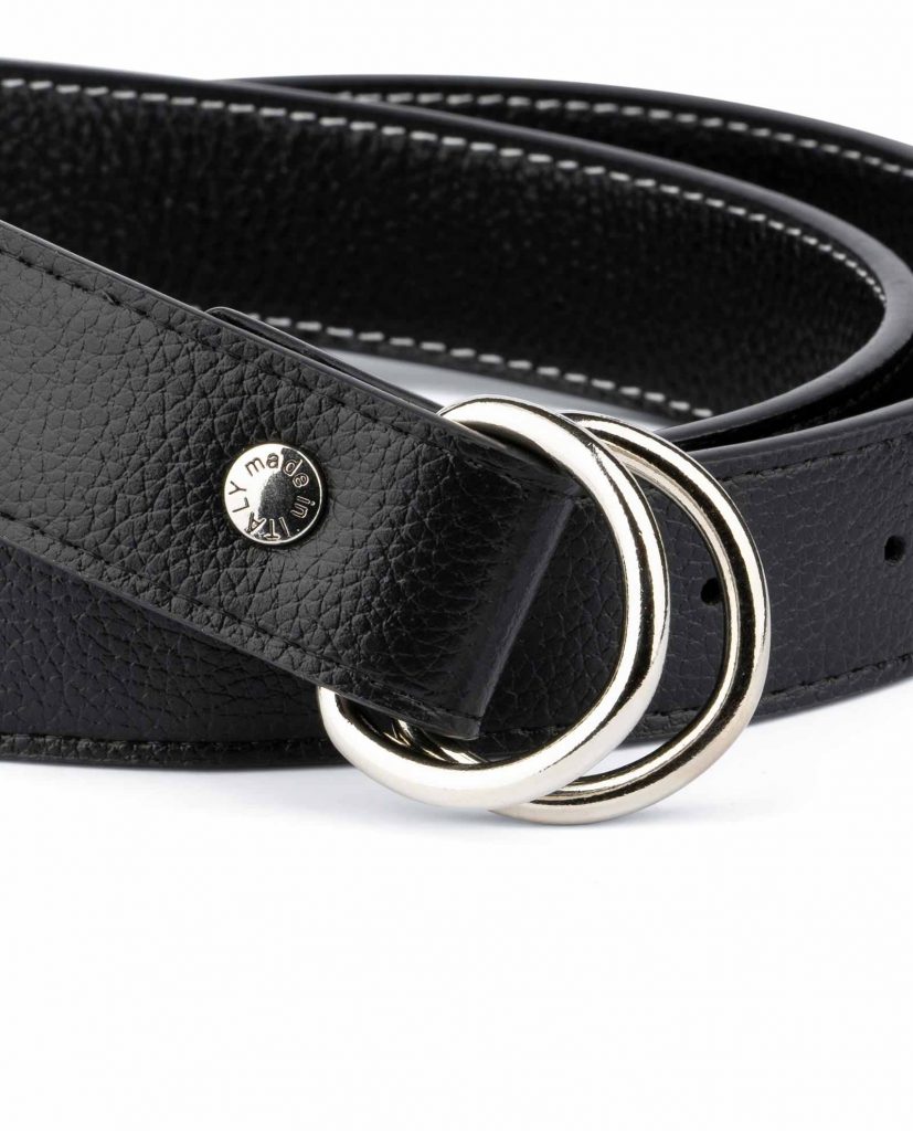 Buy Mens D Ring Belt - Black Leather - LeatherBeltsOnline.com