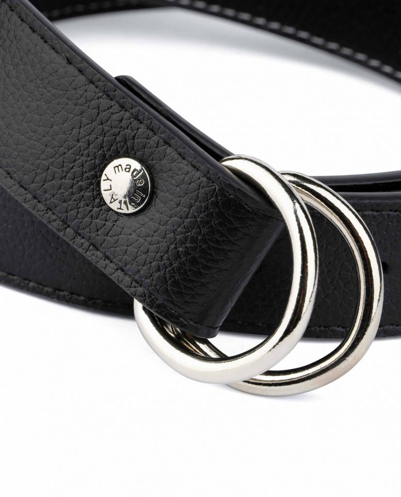 Buy Mens D Ring Belt - Black Leather - LeatherBeltsOnline.com