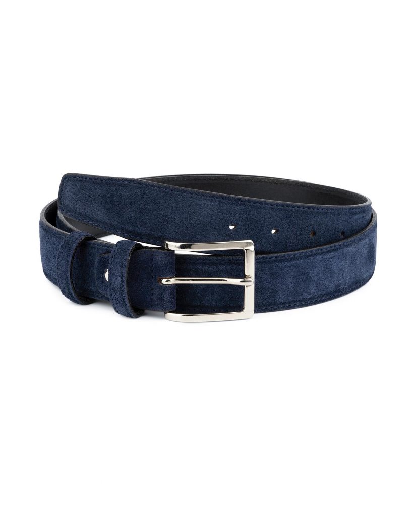 Buy Dark Blue Suede Belt | LeatherBeltsOnline.com | Free Shipping