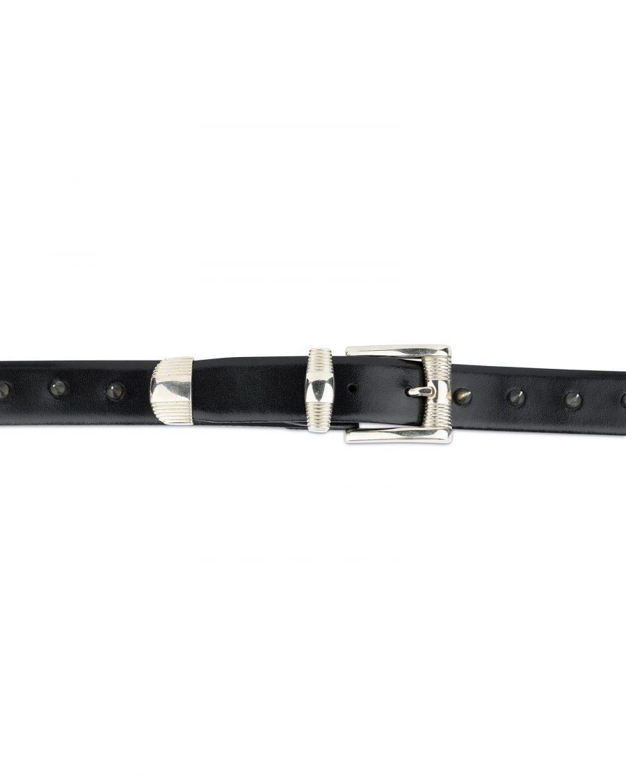 Buy Mens Spiked Belt in Black Leather - LeatherBeltsOnline.com