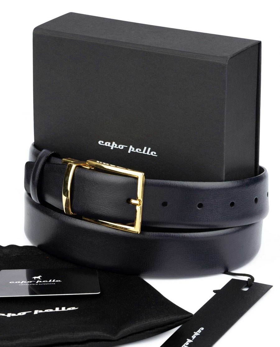 Best Gifts For Men Blue Belt With Gold Buckle