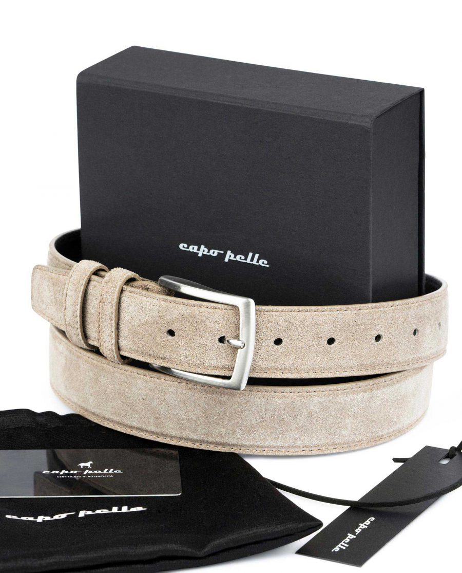 Birthday Gift For Male Friend Taupe Suede Belt