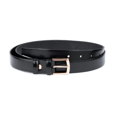 Black Belt With Rose Gold Buckle 25 mm 1
