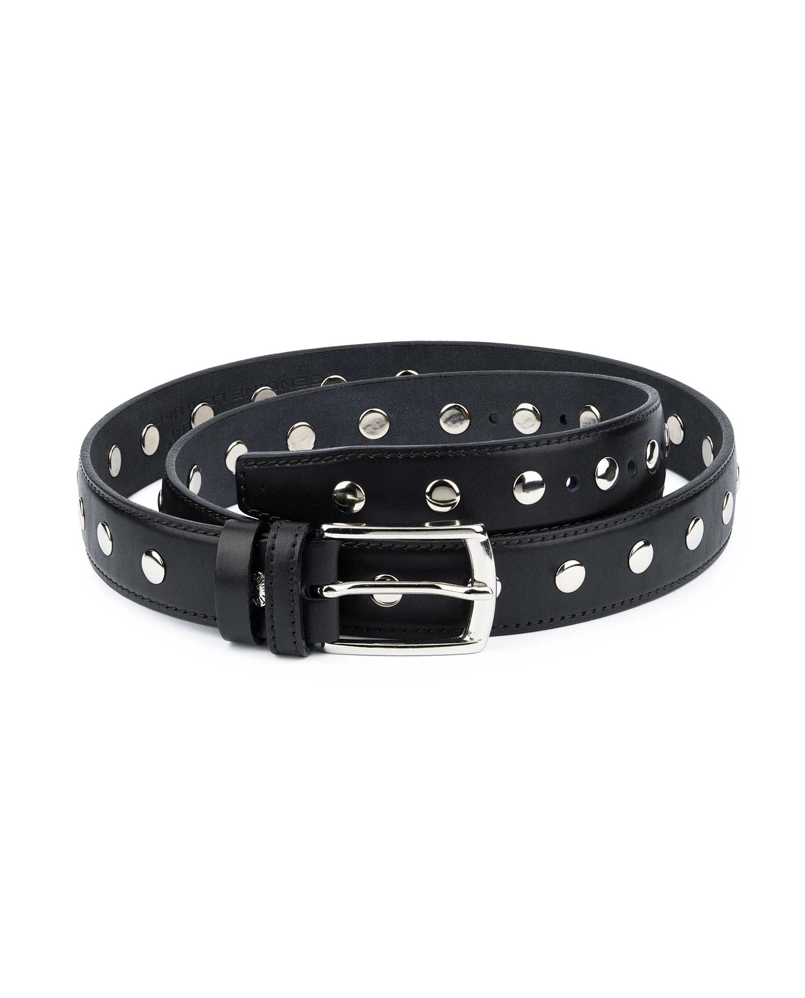 Buy Black Studded Belt | Full Grain Leather | Capo Pelle