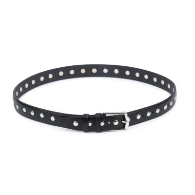 Black Studded Belt Full Grain Leather 2