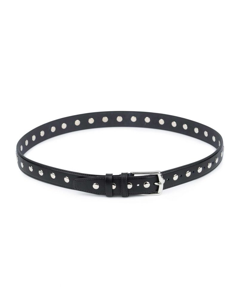 Buy Black Studded Belt | Full Grain Leather | Capo Pelle