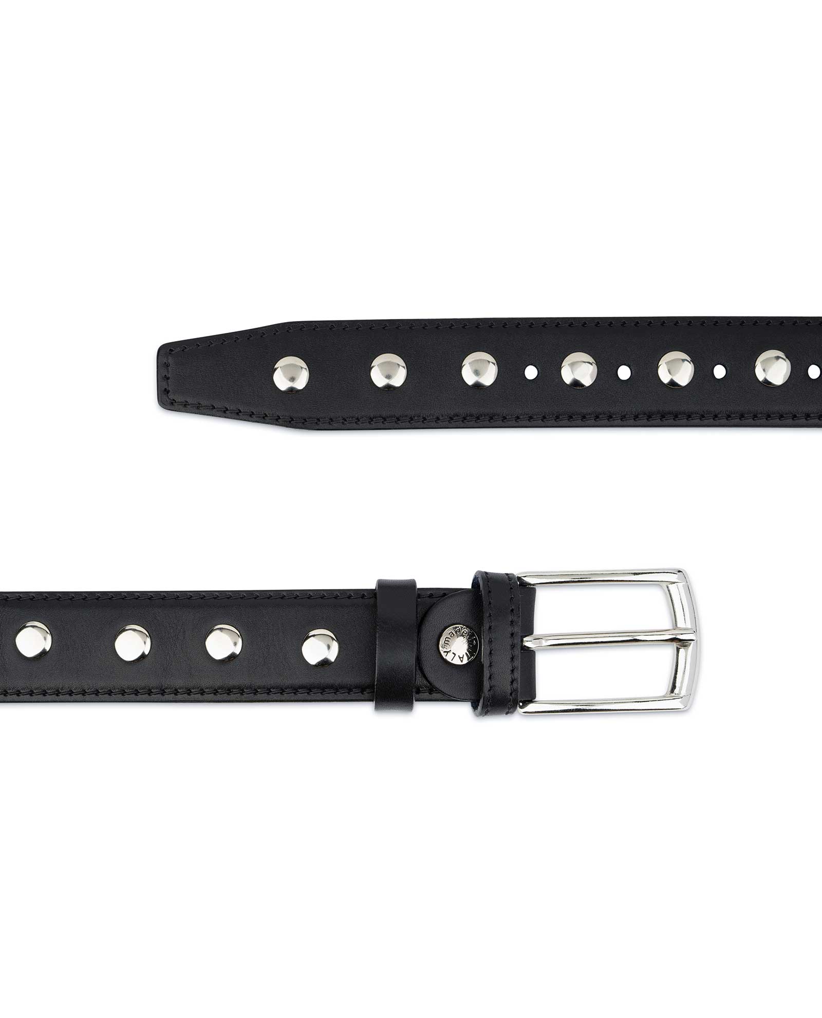 Buy Black Studded Belt | Full Grain Leather | Capo Pelle