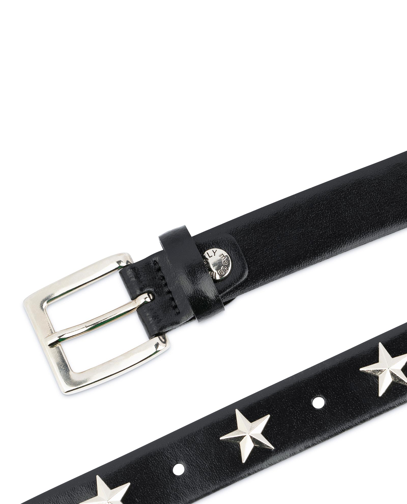Buy Black Studded Belt With Stars | LeatherBeltsOnline.com