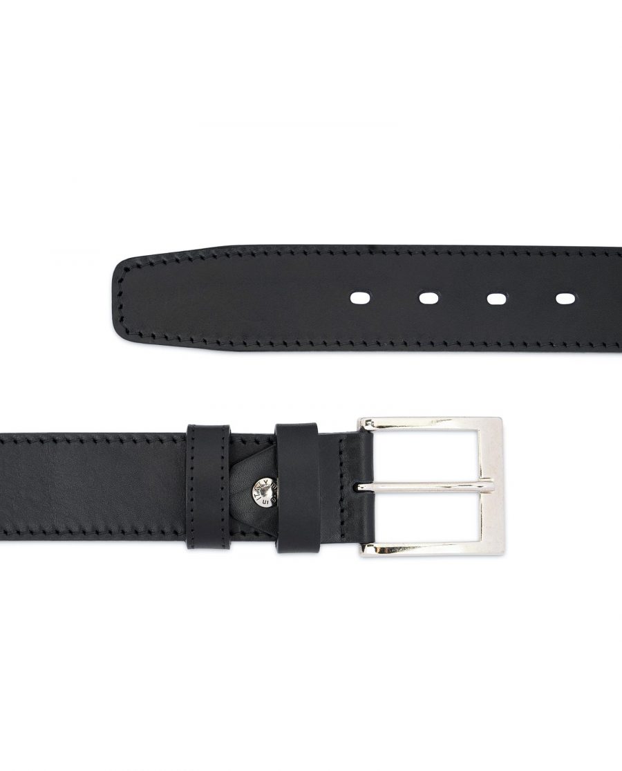 Black Thick Belt Full Grain Leather 40 Mm 2