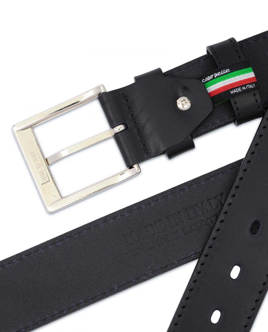 Black Thick Belt Full Grain Leather 40 Mm 4