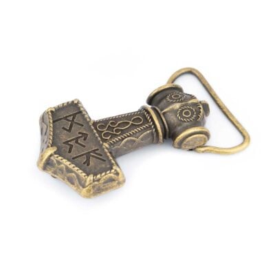 Bronze Viking Belt Buckle Thors Hammer Mjolnir 1