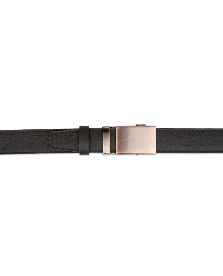 Brown Mens Click Belt With Copper Buckle 3