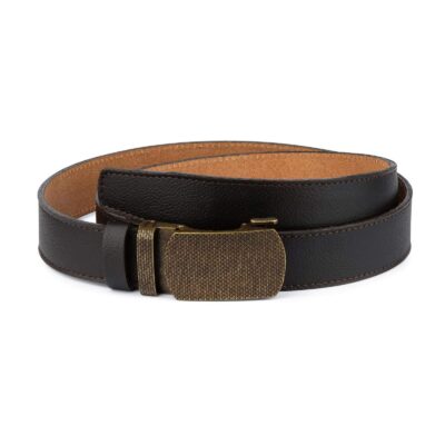 Brown Ratchet Strap Belt With Bronze Buckle 1
