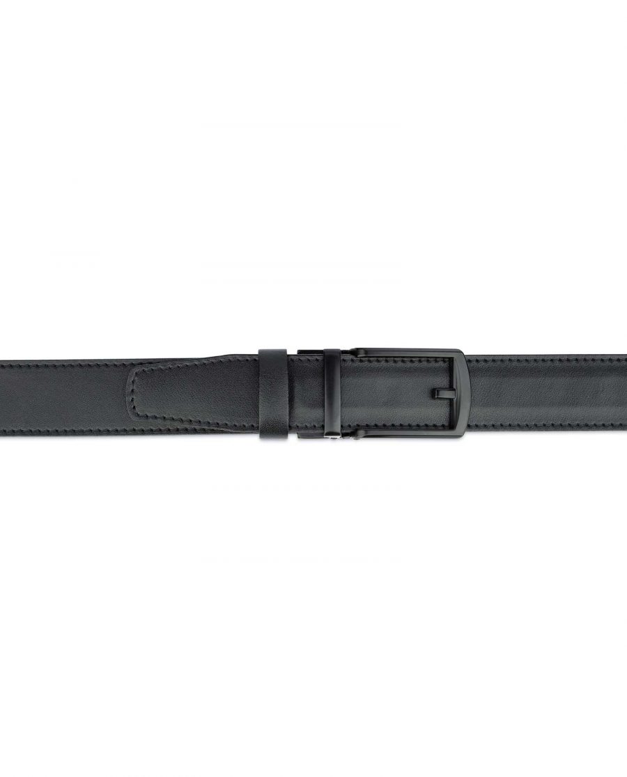 Buy Mens Comfort Click Leather Belt | Black Buckle | LeatherBeltsOnline.com