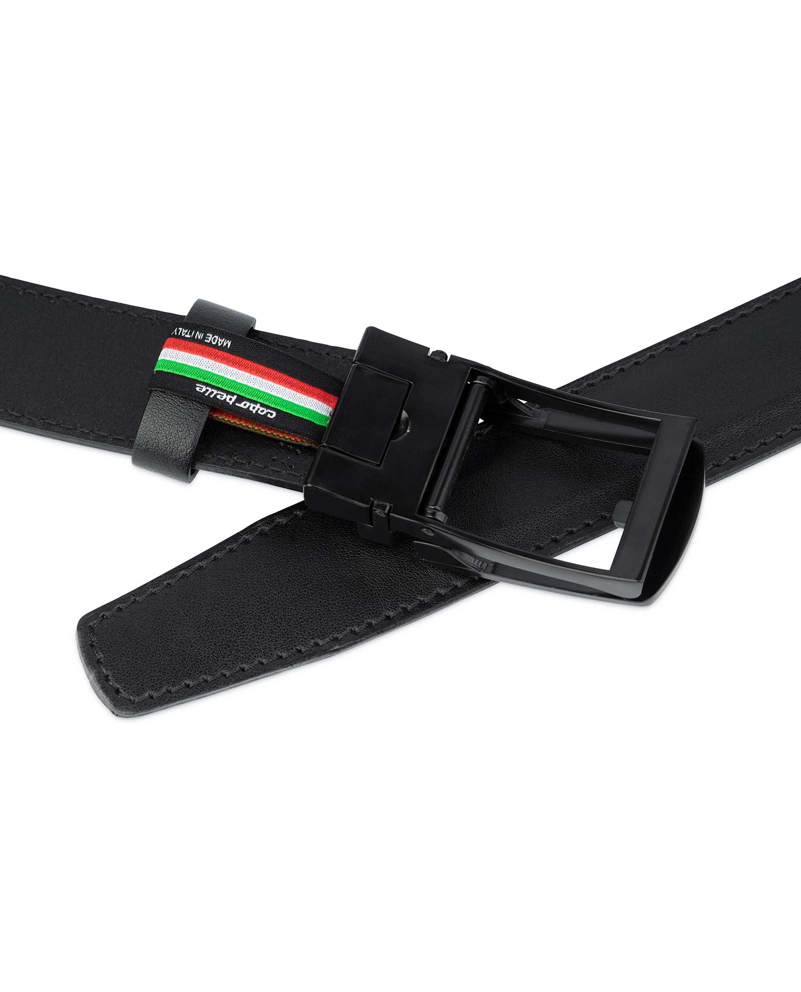 Buy Tan Comfort Click Belt Vegan Leather Black Buckle - Capo