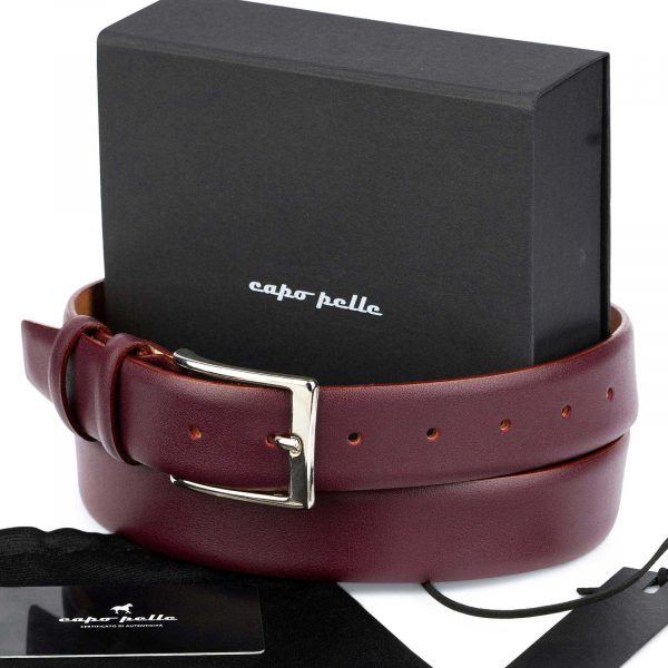 Cool Gifts For Men Burgundy Leather Belt