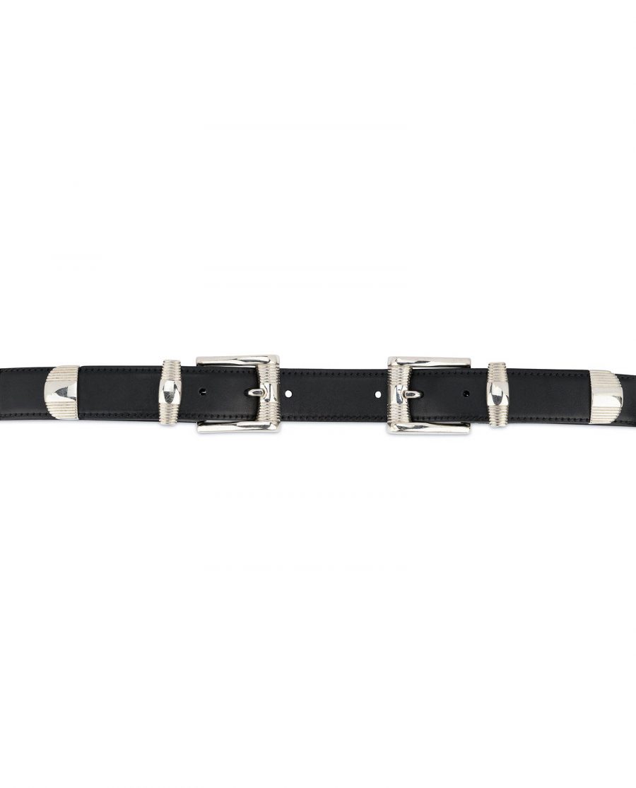 Double buckle belt Western belts for women Belt with two buckles Full grain Leather belt 6