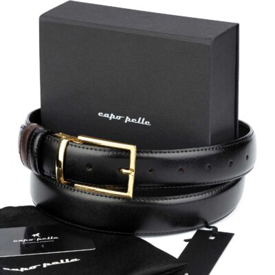 Gifts For Boss Male Reversible Gold Buckle Belt