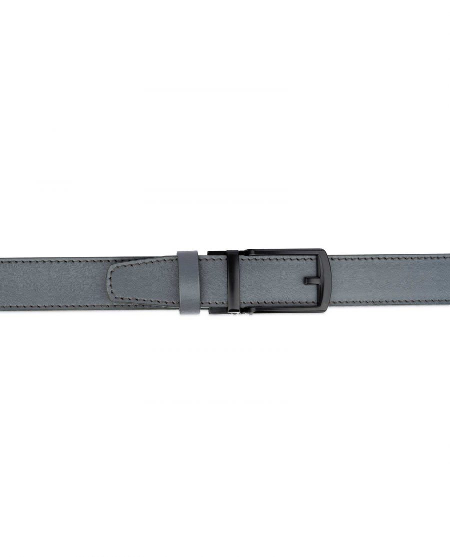 Gray Mens Comfort Click Belt Black Buckle 2
