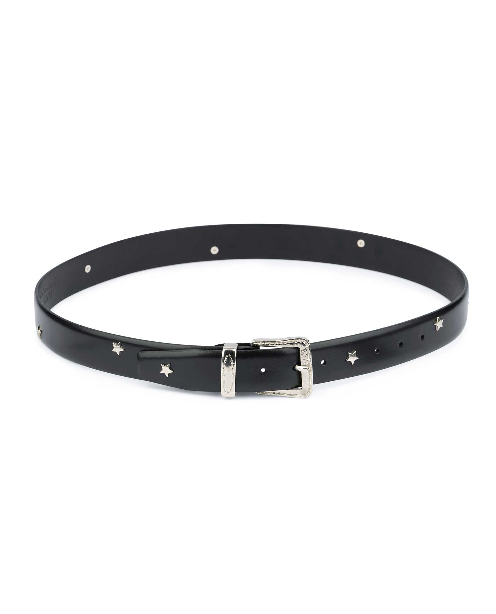 Buy Studded Star Belt | Black Leather | LeatherBeltsOnline.com