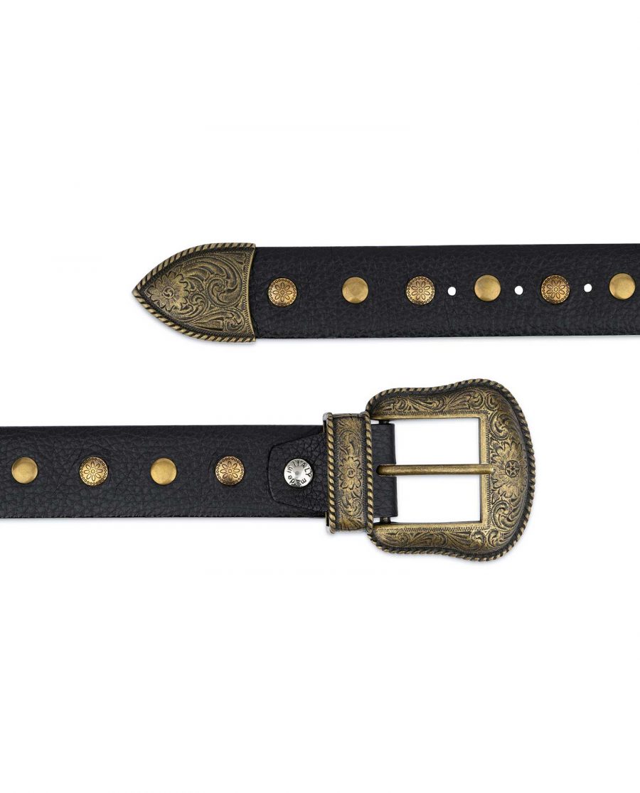 Studded Western Belt With Bronze Buckle 3