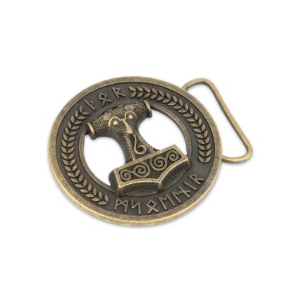 Viking Belt Buckle Bronze Norse Thors Hammer 1