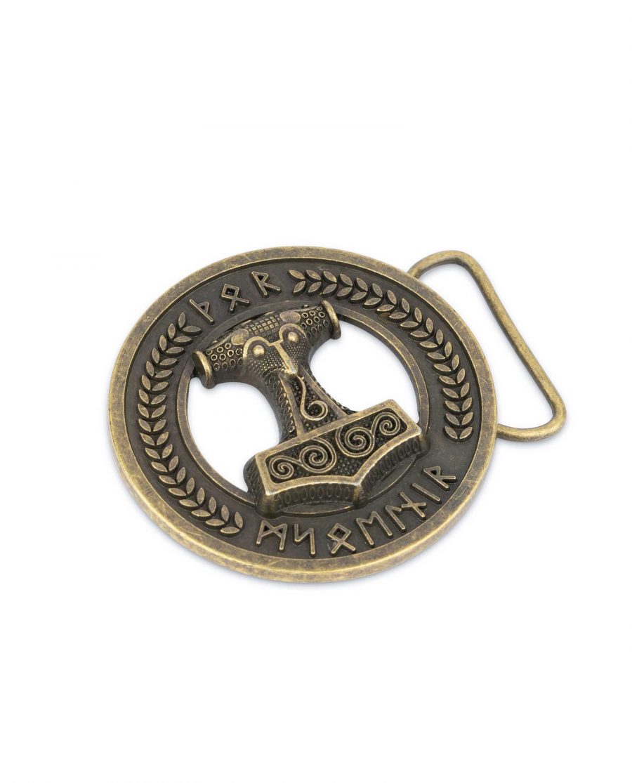 Viking Belt Buckle Bronze Norse Thors Hammer 1