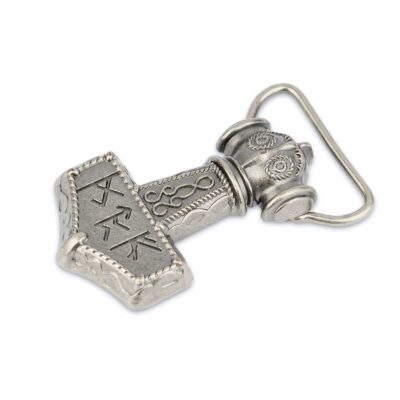 Viking Belt Buckle Thors Hammer Mjolnir Silver 1