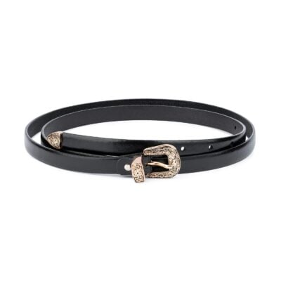 Western Black Belt With Rose Gold Buckle 15 mm 1
