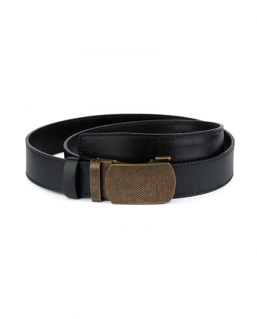 Black Automatic Belt With Bronze Buckle 1