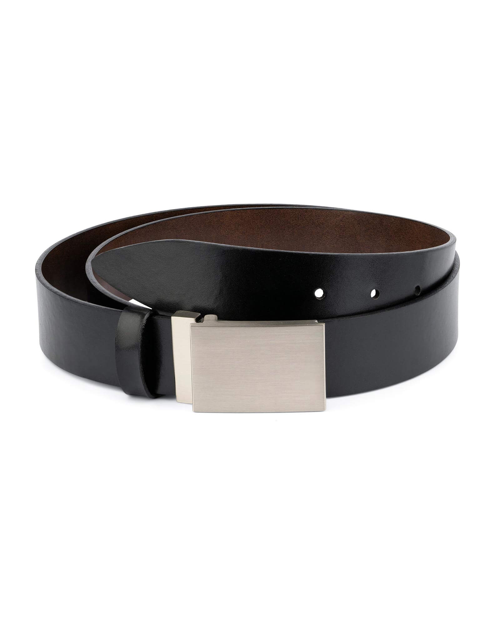 Buy Black Leather Belt | With Blank Engravable Buckle