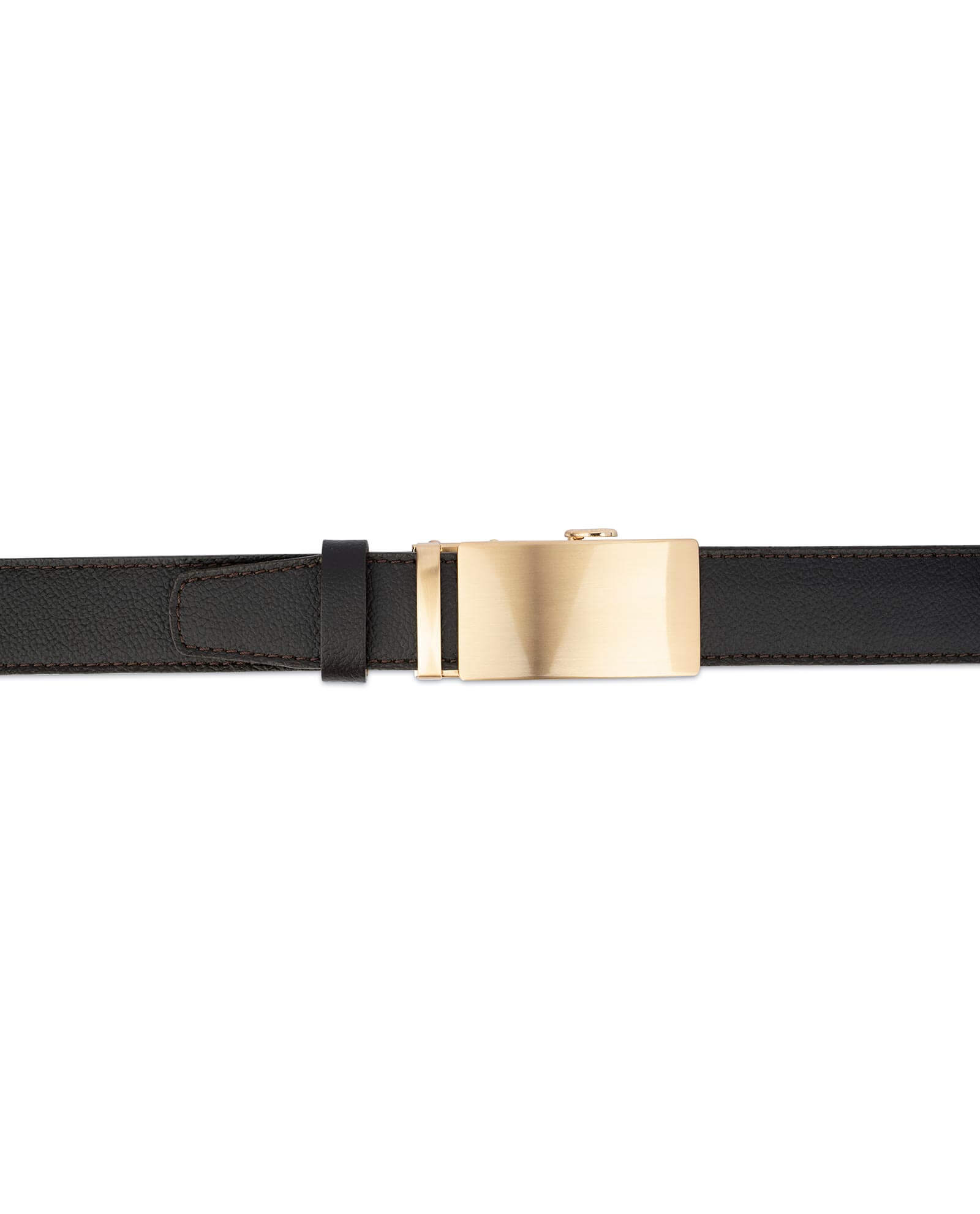 Buy Brown Comfort Click Belt | Gold Buckle | LeatherBeltsOnline.com