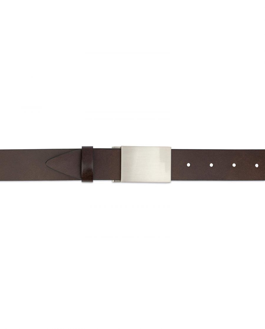 Brown Leather Belt With Blank Engravable Buckle 3