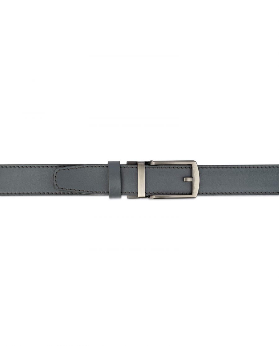 Buy Holeless Mens Grey Leather Belt| LeatherBeltsOnline.com