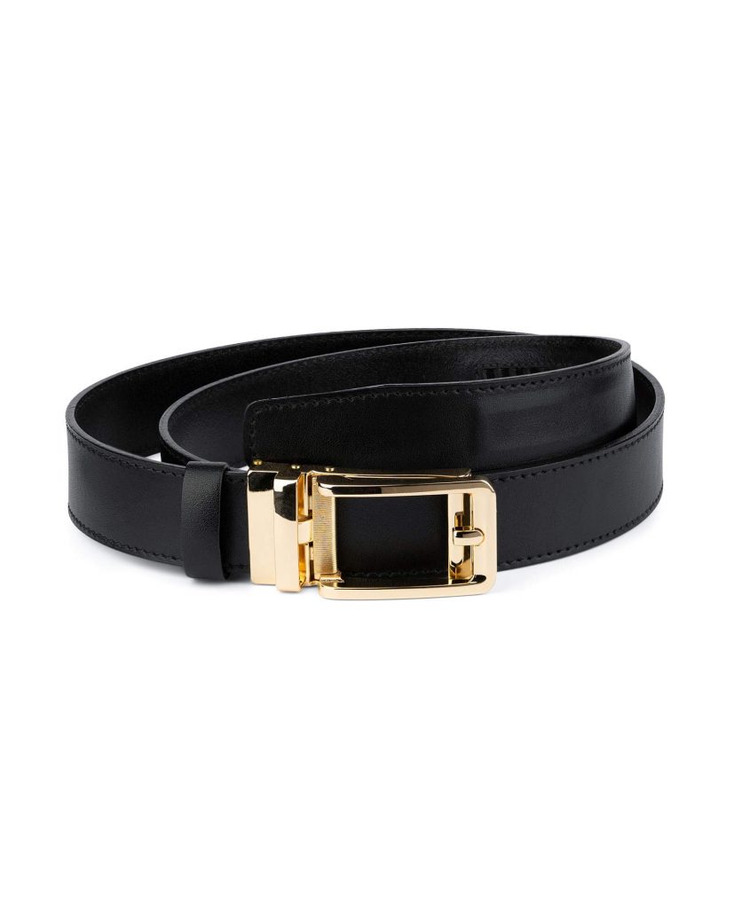 Mens-Ratchet-Black-Belt-Gold-  display picture 1