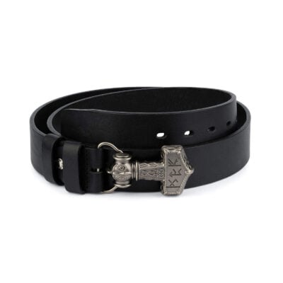 Viking Leather Belt Mjolnir Sword Buckle 1