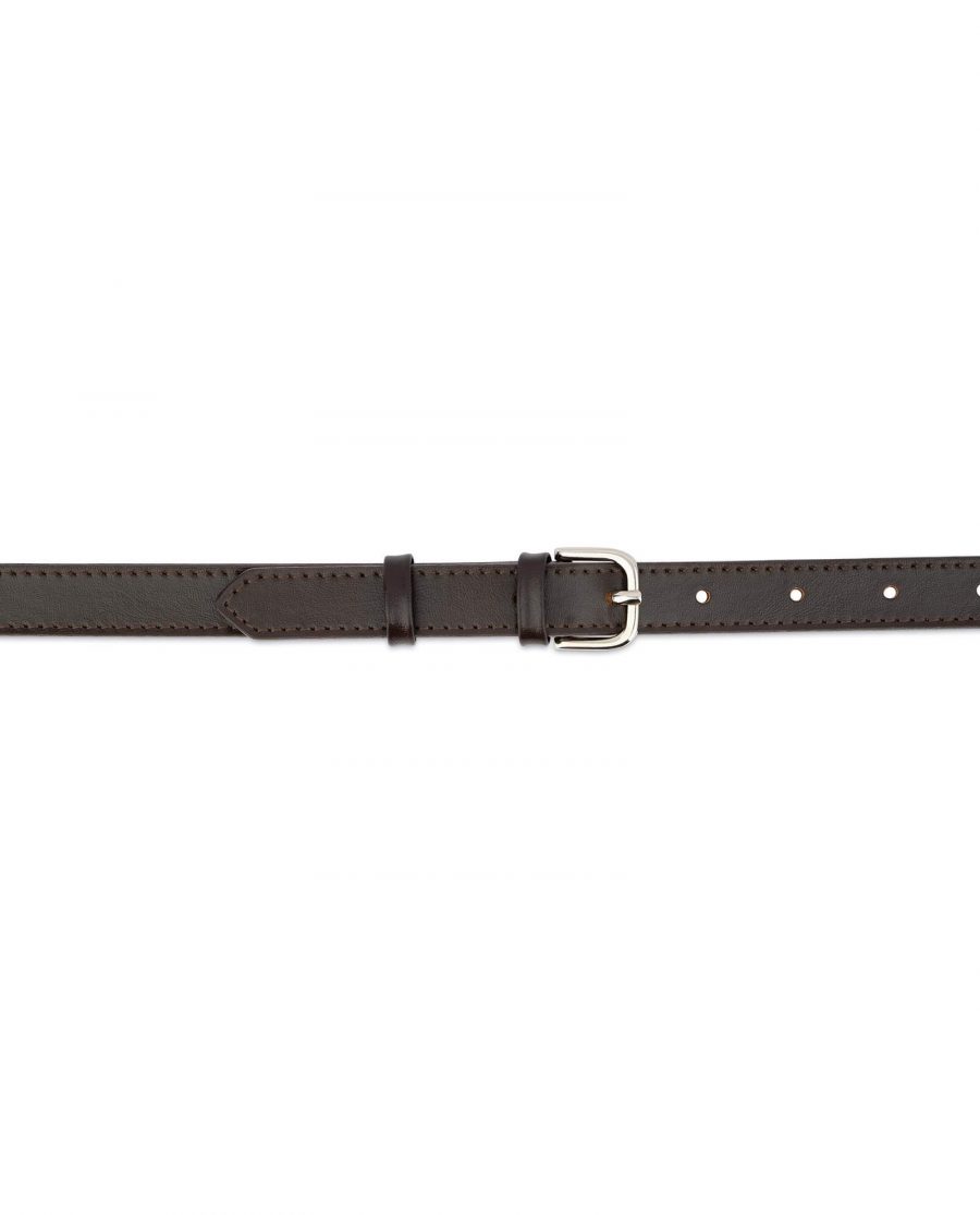 Womens Brown Leather Belt Thin 2 0 Cm 3