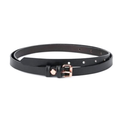 Black Belt With Rose Gold Buckle Roller 15 Mm 1