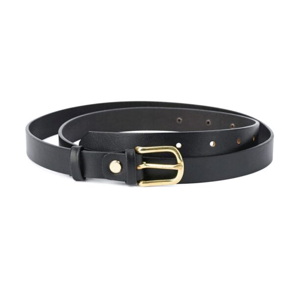 Gold Buckle Black Belt Solid Brass 20 Mm 1