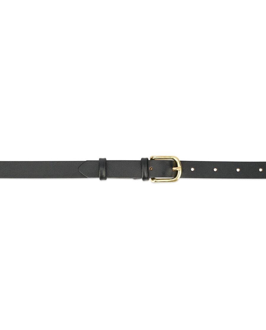 Gold Buckle Black Belt Solid Brass 20 Mm 3