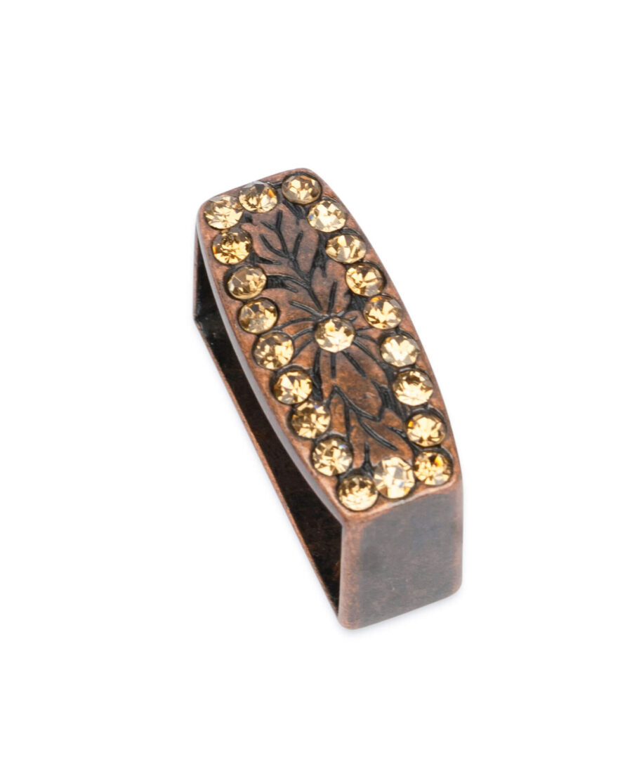 Western belt buckle loop rhinestone copper LOCO35RHIN 1 Leather Belts Online