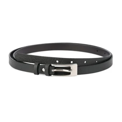 Womens Belt With Brass Buckle 15 Mm Black 1