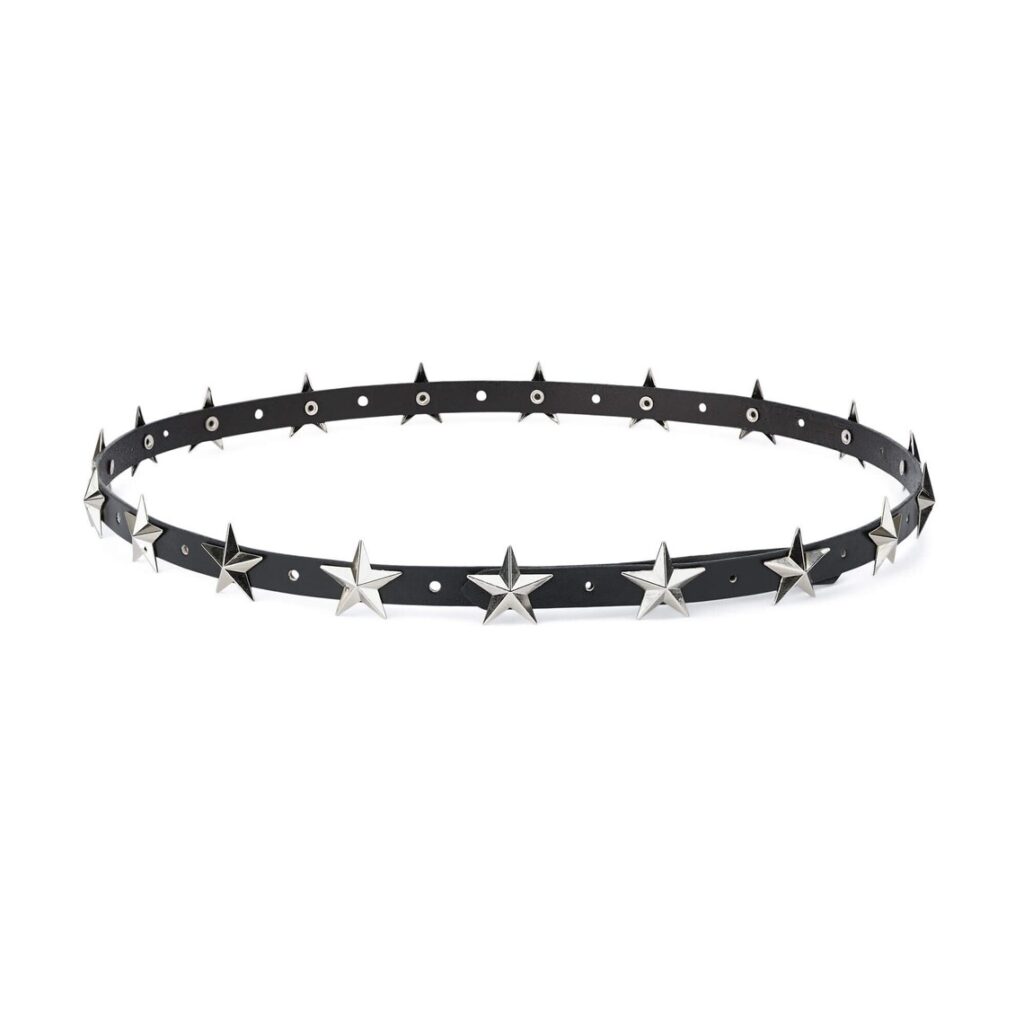 Olive Star Studded Leather Belt main image 1