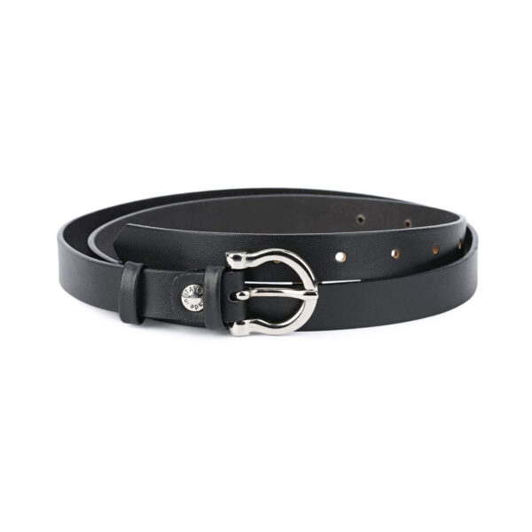 womens belt black – 20 mm genuine leather HORS20SMBL 1