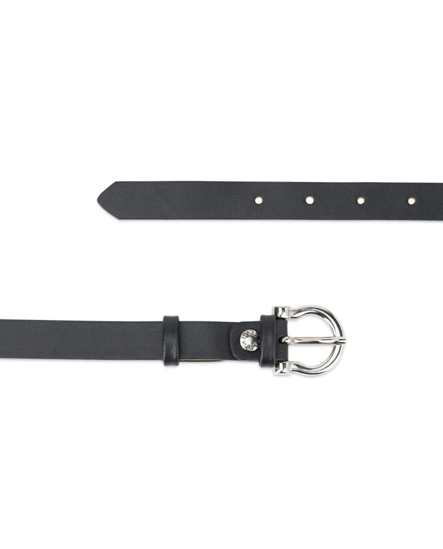 womens belt black – 20 mm genuine leather HORS20SMBL 2