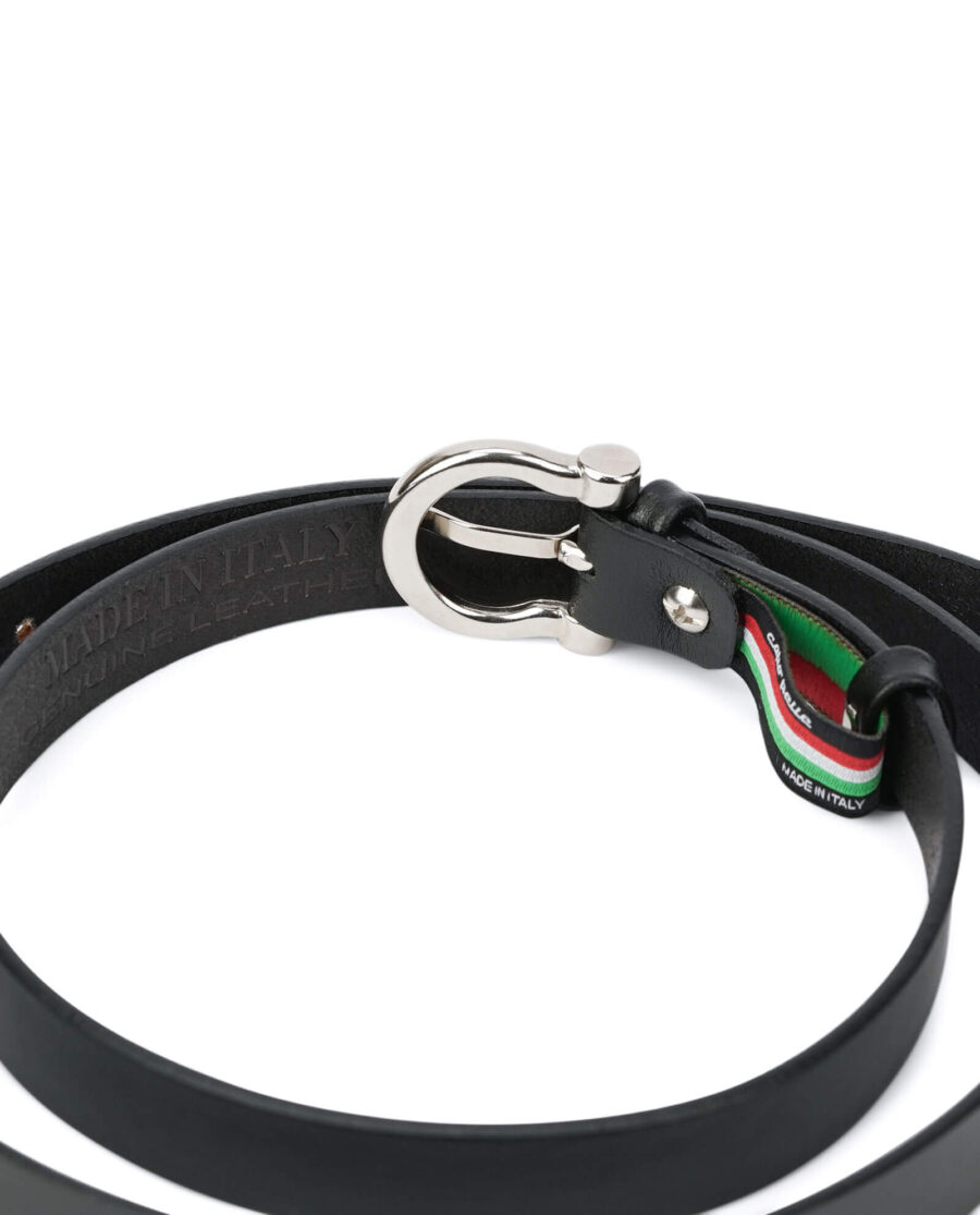womens belt black – 20 mm genuine leather HORS20SMBL 5
