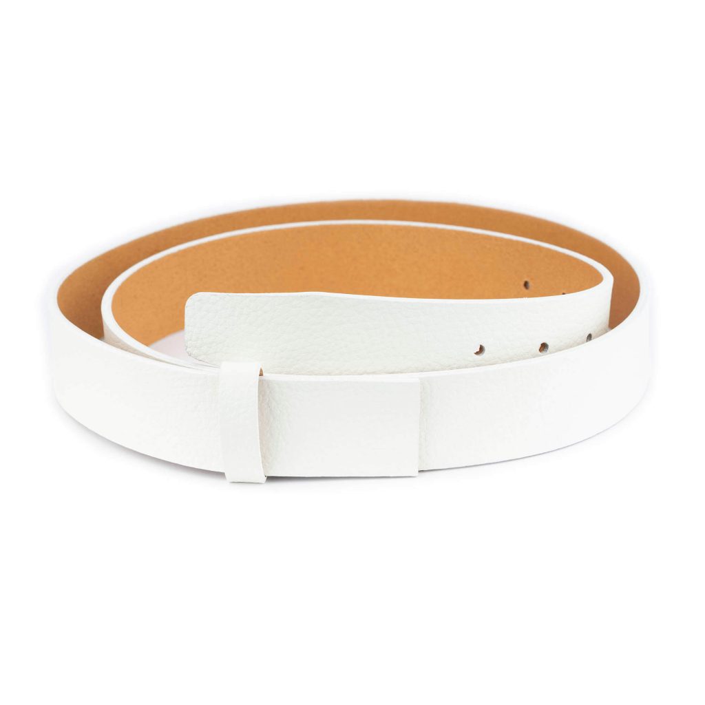 Buy Belt Strap Replacement | 35 Mm White Leather | LeatherBeltsOnline