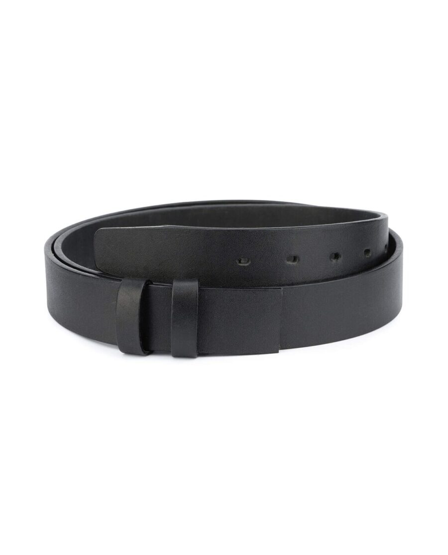 Black Full Grain Leather Belt Strap 35 Mm Replacement 1