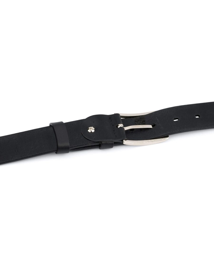 Black Tooled Leather Belt Full Grain 35 mm 4