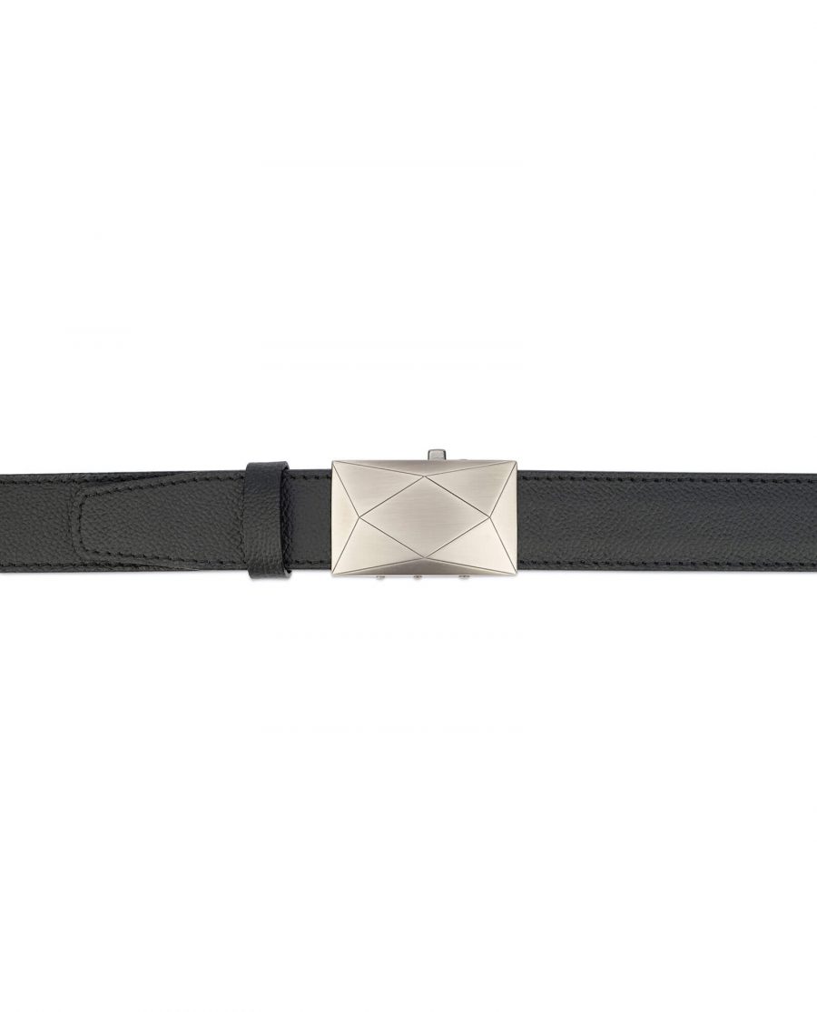 Black automatic buckle belt with gray luxury buckle AUBL35GRRO 3